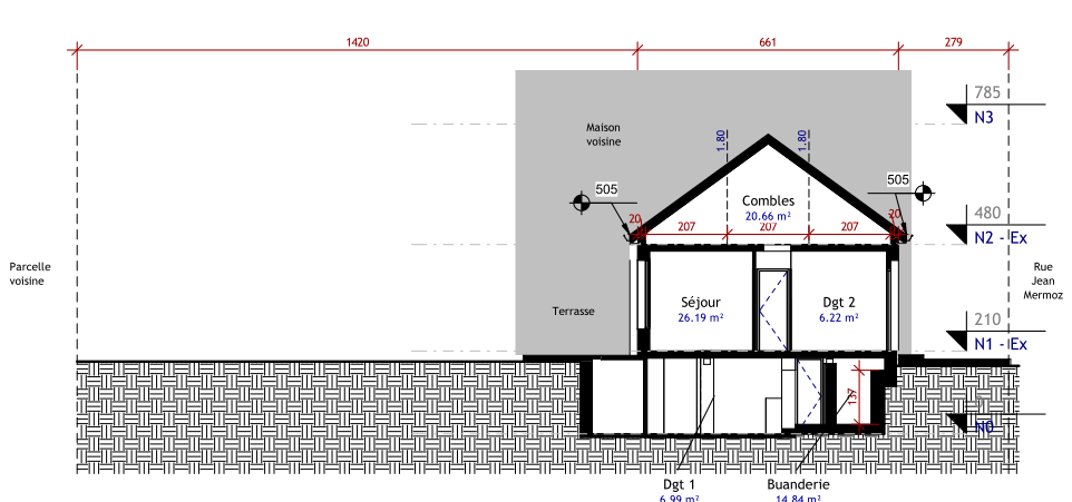 Surélévation de maison individuelle — Antony - vue 2