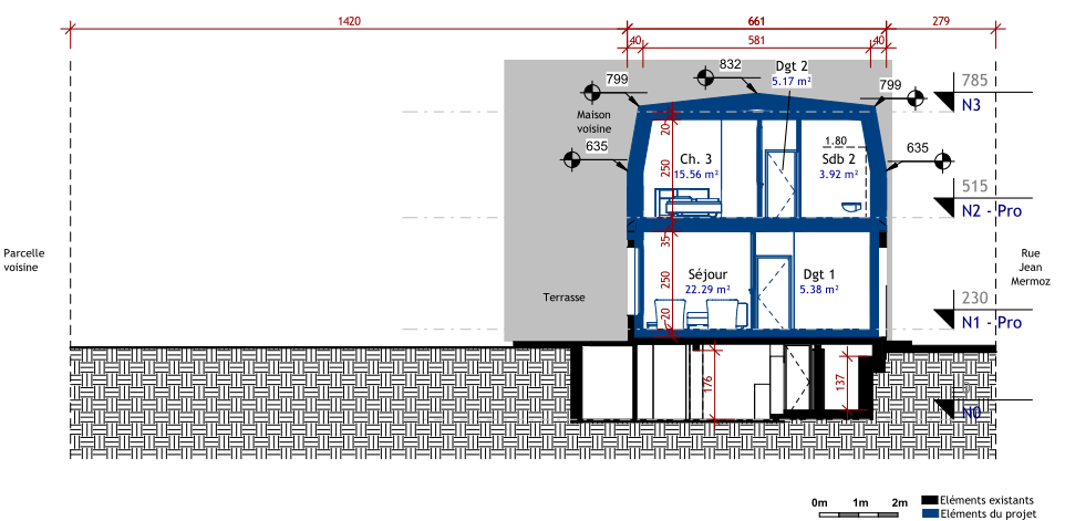 Surélévation de maison individuelle — Antony - vue 3